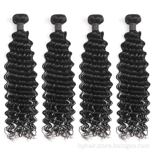 10A Grade Peruvian Hair Deep Wave Bundles 4 Bundles Deal, Hair Package Deal, Qingdao Peruvian Human Hair